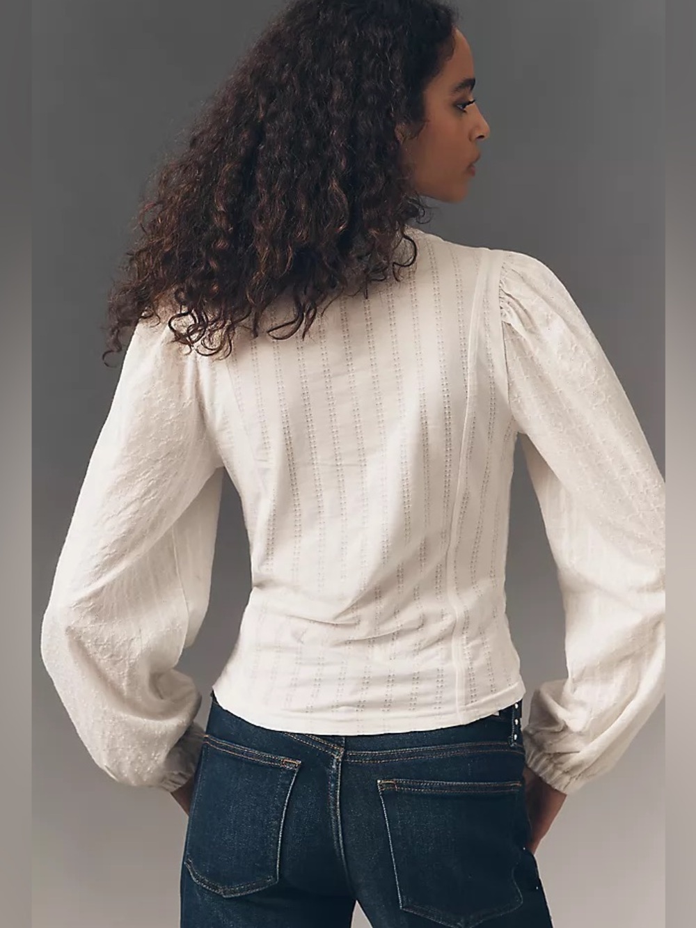 NWT Anthropologie Pilcro Long Sleeve Reworked Button Down Top Size XL White - Picture 4 of 13
